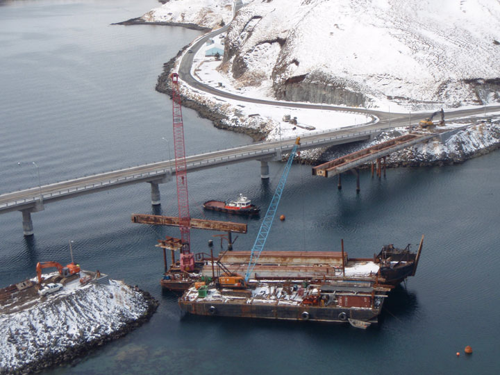 South Channel Bridge Unalaska construction