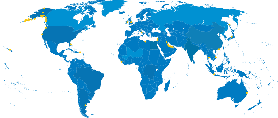map of WIG projects world wide